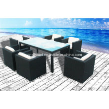 Muebles de mimbre al aire libre para comedor con sillas / SGS (6310-1)